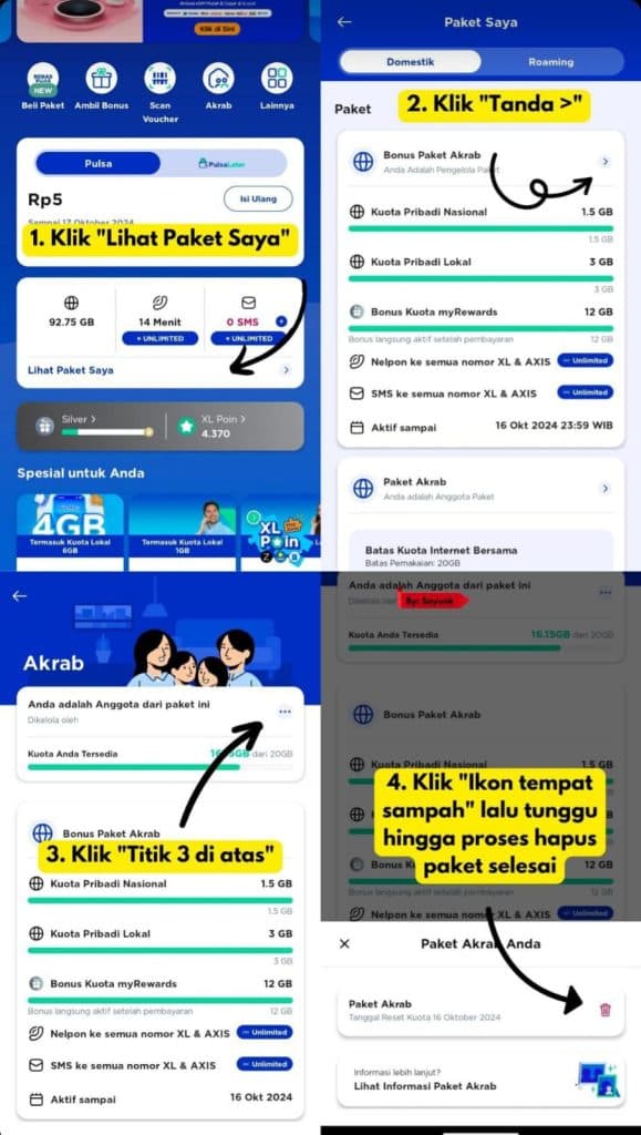 Panduan unreg Akrab via aplikasi MyXL